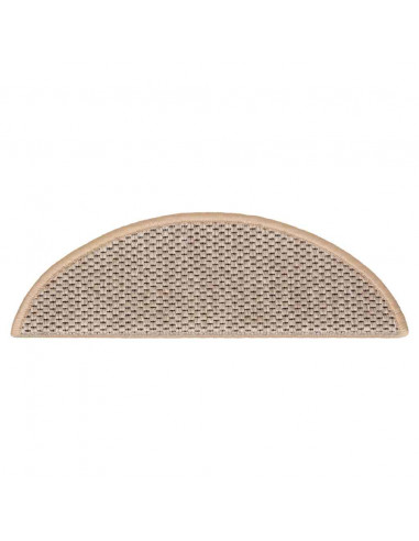 Tappeti Adesivi Scale Aspetto Sisal 30pz 56x17x3cm Beige Chiaro
