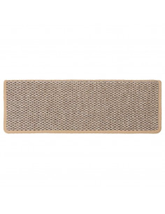 Tappeti Adesivi Scale Aspetto Sisal 30pz 65x21x4cm Beige Chiaro