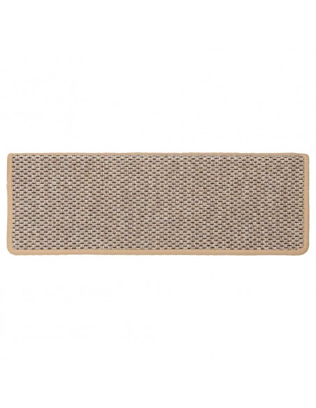 Tappeti Adesivi Scale Aspetto Sisal 30pz 65x21x4cm Beige Chiaro