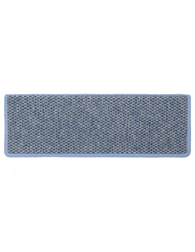 Tappeti Autoadesivi per Scale Aspetto Sisal 30pz 65x21x4 cm Blu