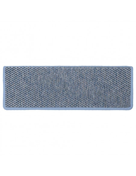 Tappeti Autoadesivi per Scale Aspetto Sisal 30pz 65x21x4 cm Blu