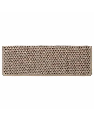 Tappeti Autoadesivi Scale Aspetto Sisal 30 pz 65x21x4 cm Sabbia