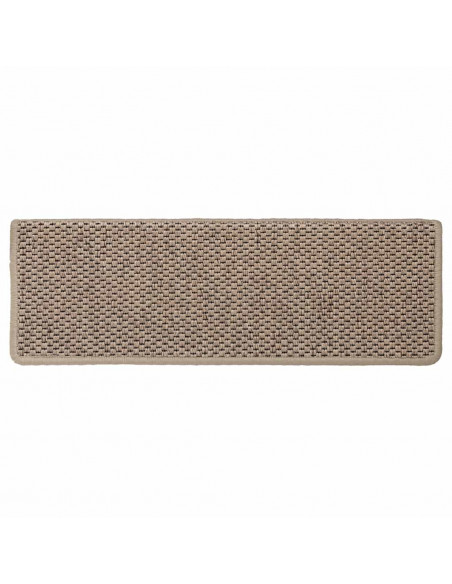 Tappeti Autoadesivi Scale Aspetto Sisal 30 pz 65x21x4 cm Sabbia