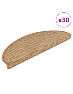 Tappeti Autoadesivi Scale Aspetto Sisal 30 pz 65x21x4 cm Sisal