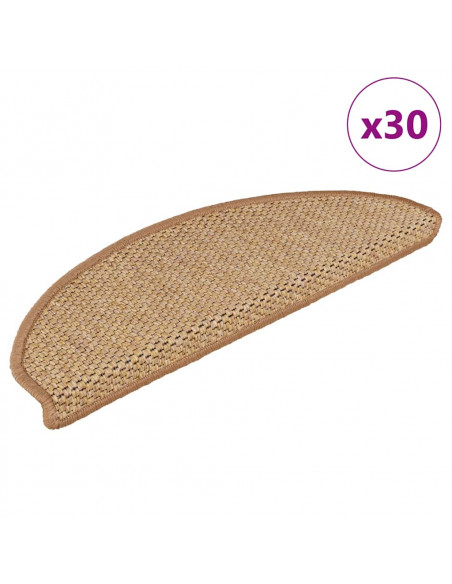 Tappeti Autoadesivi Scale Aspetto Sisal 30 pz 65x21x4 cm Sisal