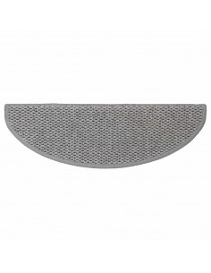 Tappeti Autoadesivi Scale Aspetto Sisal 30 pz 65x21x4cm Argento