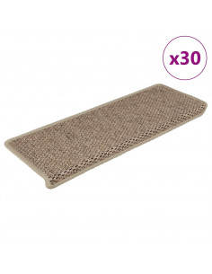 Tappeti Autoadesivi Scale Aspetto Sisal 30 pz 65x21x4 cm Sabbia 2
