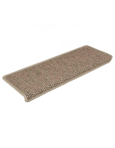 Tappeti Autoadesivi Scale Aspetto Sisal 30 pz 65x21x4 cm Sabbia