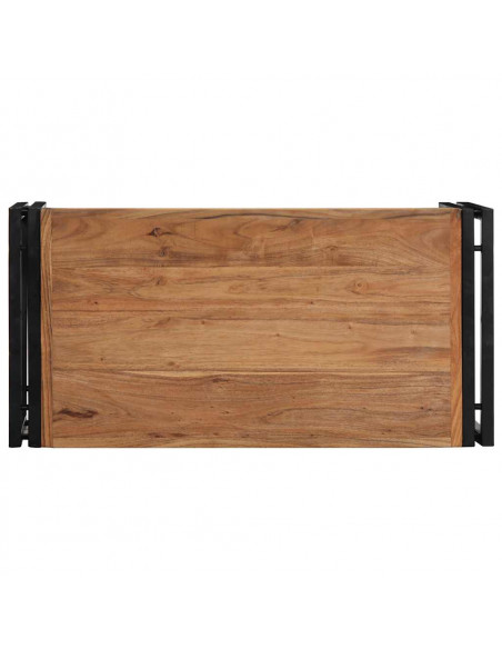 Tavolino da Salotto 80x40x35 cm in Legno Massello di Acacia
