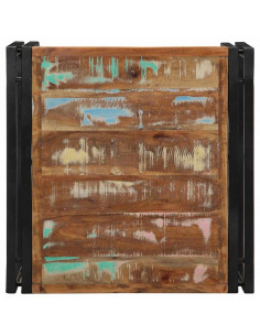 Tavolino Salotto Multicolore 50x50x35cm Legno Massello Recupero