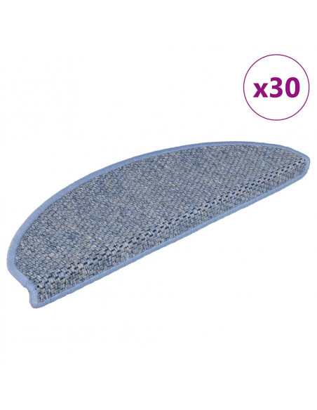 Tappeti Autoadesivi per Scale Aspetto Sisal 30pz 65x21x4 cm Blu