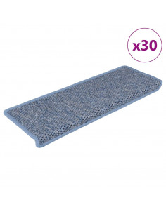 Tappeti Autoadesivi per Scale Aspetto Sisal 30pz 65x21x4 cm Blu 2
