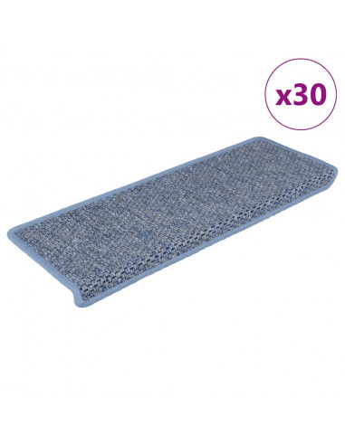 Tappeti Autoadesivi per Scale Aspetto Sisal 30pz 65x21x4 cm Blu