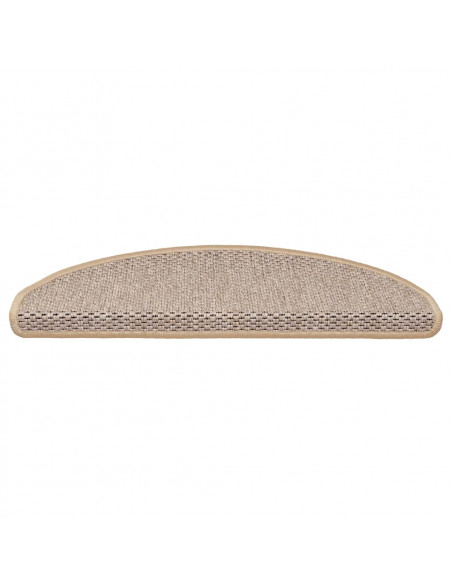 Tappeti Adesivi Scale Aspetto Sisal 30pz 65x21x4cm Beige Chiaro