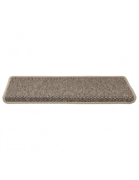 Tappeti Adesivi Scale Aspetto Sisal 30 pz 65x21x4cm Beige Scuro