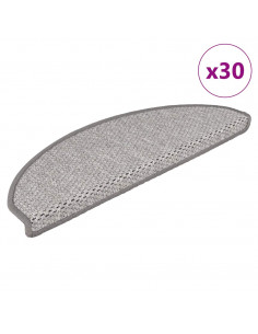Tappeti Adesivi Scale Aspetto Sisal 30 pz 65x21x4 cm Platino 2