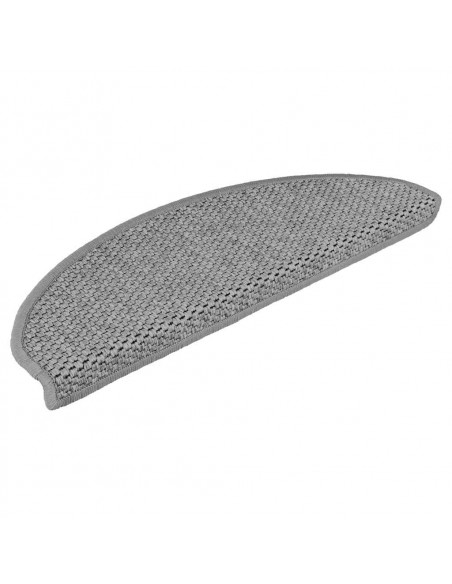 Tappeti Autoadesivi Scale Aspetto Sisal 30 pz 65x21x4cm Argento