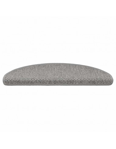 Tappeti Autoadesivi Scale Aspetto Sisal 30 pz 65x21x4cm Argento