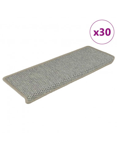 Tappeti Autoadesivi Scale Aspetto Sisal 30 pz 65x21x4 cm Verdi