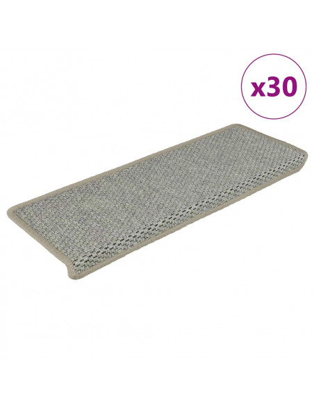 Tappeti Autoadesivi Scale Aspetto Sisal 30 pz 65x21x4 cm Verdi