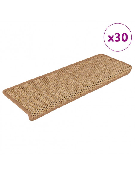 Tappeti Adesivi Scale Aspetto Sisal 30 pz 65x21x4 cm Arancio