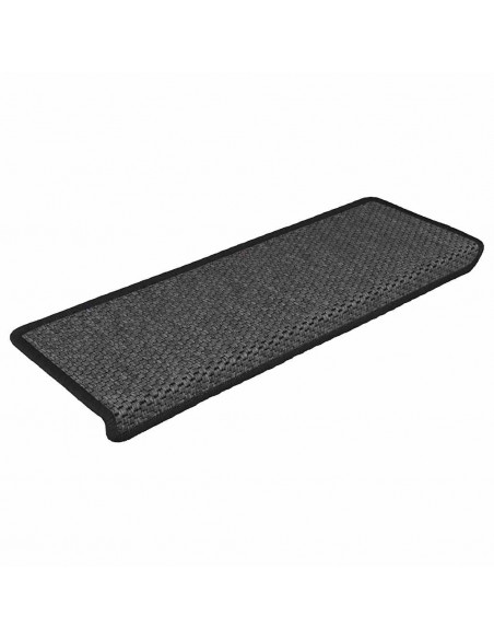 Tappeti Adesivi Scale Aspetto Sisal 30 pz 65x21x4 cm Antracite