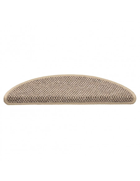 Tappeti Adesivi Scale Aspetto Sisal 30 pz 56x17x3cm Beige Scuro