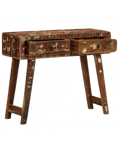 Tavolo Consolle 90x32x75 cm in Legno Massello di Recupero