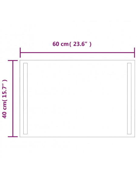 Specchio da Bagno con Luci LED 60x40 cm