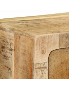 Mobile TV a Parete 100x32x25 cm Legno Grezzo Massello di Mango 2