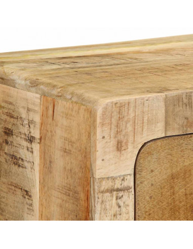 Mobile TV a Parete 100x32x25 cm Legno Grezzo Massello di Mango