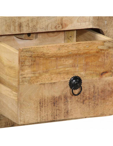 Mobile TV a Parete 100x32x25 cm Legno Grezzo Massello di Mango