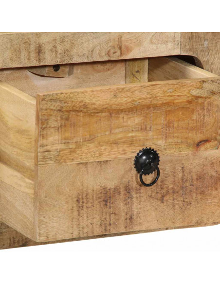 Mobile TV a Parete 100x32x25 cm Legno Grezzo Massello di Mango