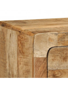 Mobile TV a Parete 100x32x25 cm Legno Grezzo Massello di Mango 2