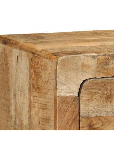 Mobile TV a Parete 100x32x25 cm Legno Grezzo Massello di Mango