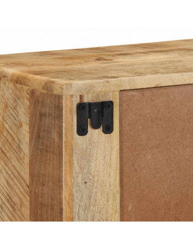 Mobile TV a Parete 100x32x25 cm Legno Grezzo Massello di Mango