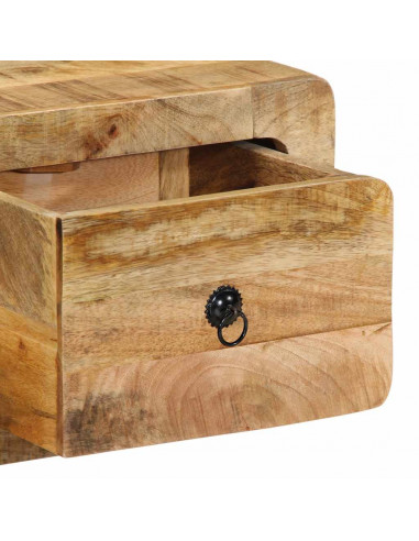 Mobile TV a Parete 100x32x25 cm Legno Grezzo Massello di Mango