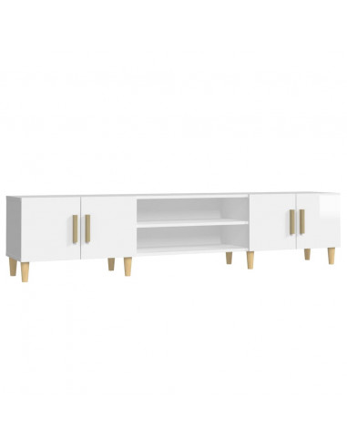 Mobile Porta TV Bianco Lucido 180x31,5x40 cm Legno Multistrato