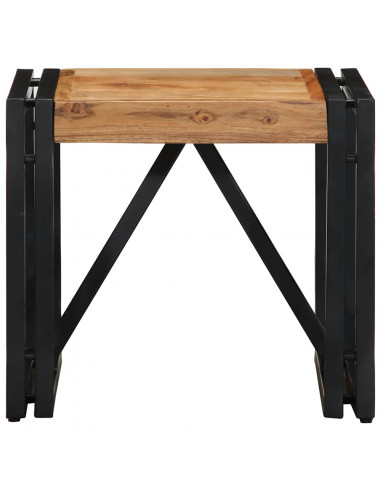 Tavolino da Salotto 40x40x35 cm in Legno Massello di Acacia