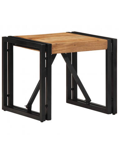 Tavolino da Salotto 40x40x35 cm in Legno Massello di Acacia