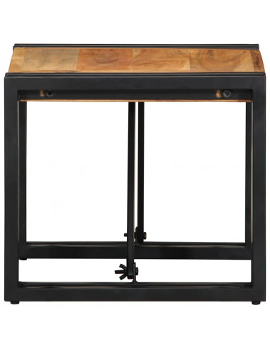 Tavolino da Salotto 40x40x35 cm in Legno Massello di Acacia