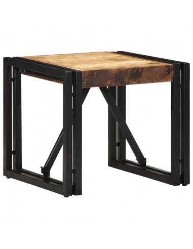 Tavolino da Salotto 40x40x35 cm Legno Massello di Mango Grezzo