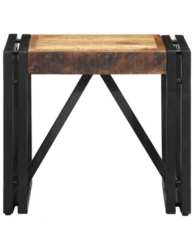 Tavolino da Salotto 40x40x35 cm Legno Massello di Mango Grezzo