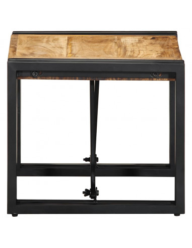 Tavolino da Salotto 40x40x35 cm Legno Massello di Mango Grezzo
