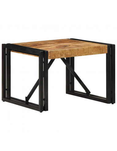 Tavolino 50x50x35 cm in Legno Massello di Mango Grezzo