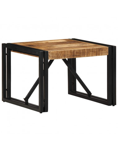 Tavolino 50x50x35 cm in Legno Massello di Mango Grezzo