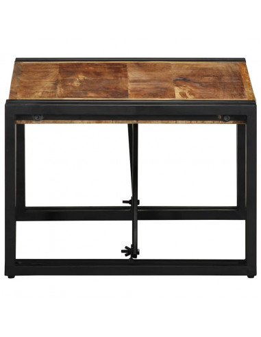 Tavolino 50x50x35 cm in Legno Massello di Mango Grezzo