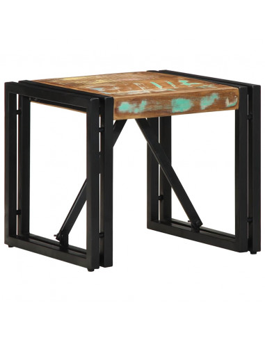 Tavolino Salotto Multicolore 40x40x35cm Legno Massello Recupero