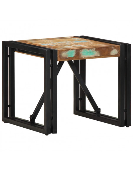 Tavolino Salotto Multicolore 40x40x35cm Legno Massello Recupero
