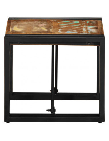 Tavolino Salotto Multicolore 40x40x35cm Legno Massello Recupero